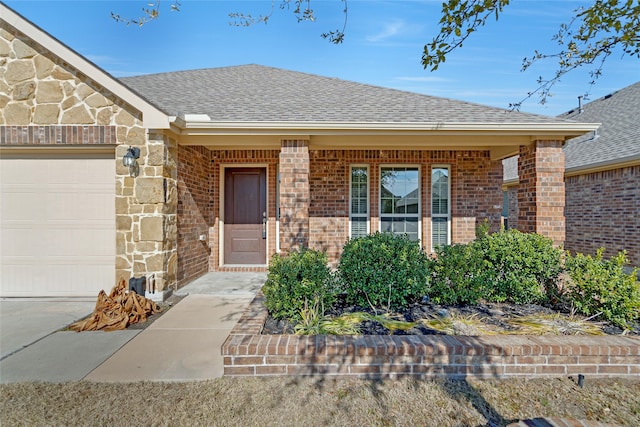 entrance to property featuring a garage