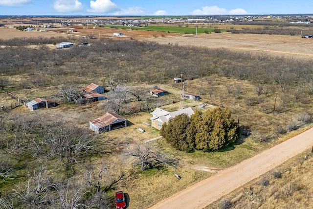 drone / aerial view with a rural view