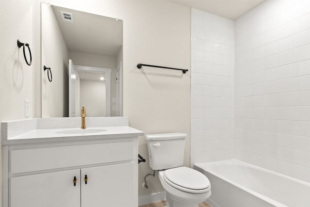 729 Tower Rd, Wylie, TX 75098 - bathroom featuring vanity, toilet, bathing tub / shower combination, and visible vents
