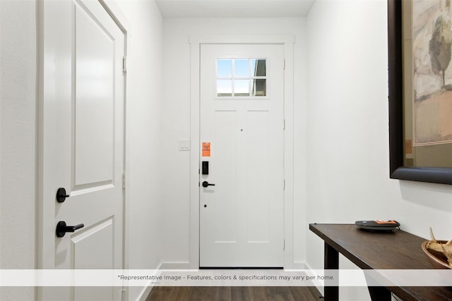 entryway featuring dark hardwood / wood-style flooring