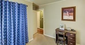 interior space with crown molding