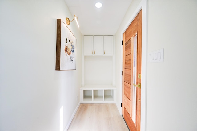 hall featuring light wood-type flooring