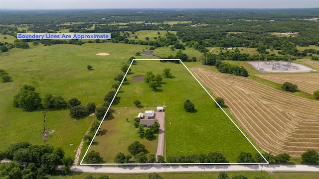 368 Hawkins Rd, Whitesboro, TX 76273 - aerial view of sparsely populated area featuring property parcel outlined