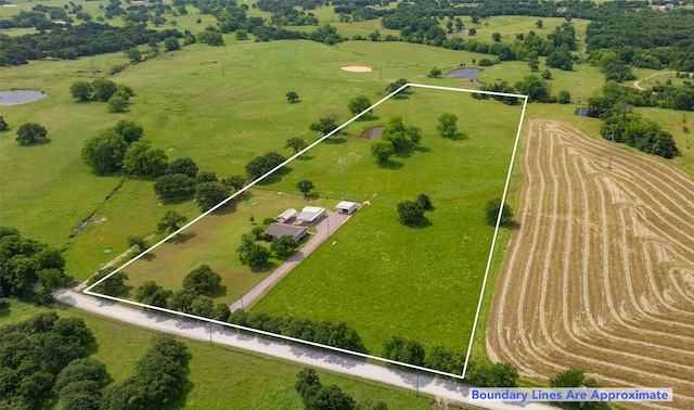 368 Hawkins Rd, Whitesboro, TX 76273 - aerial view of sparsely populated area with property boundaries highlighted