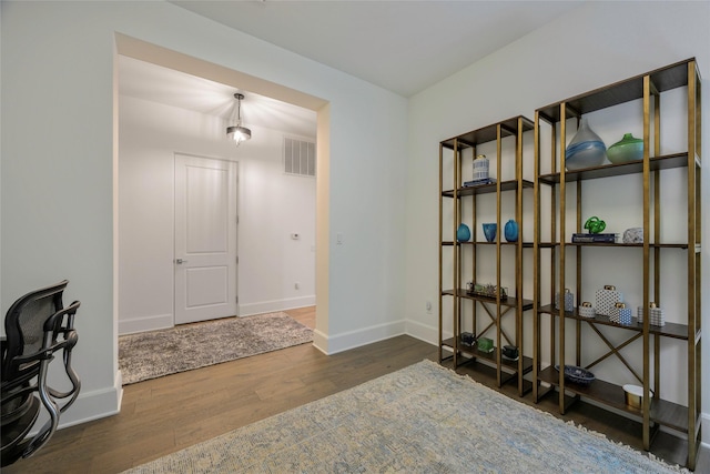 foyer featuring dark wood-type flooring