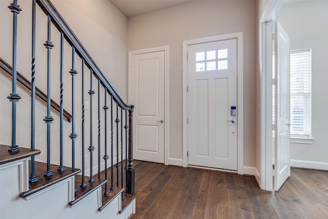 entryway featuring dark hardwood / wood-style flooring