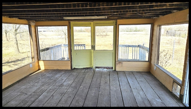 view of unfurnished sunroom