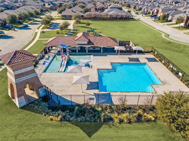 1701 Kachina Lodge Rd, Fort Worth, TX 76131 - aerial perspective of suburban area featuring a pool