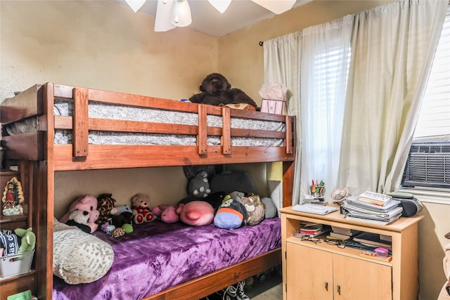 bedroom featuring ceiling fan