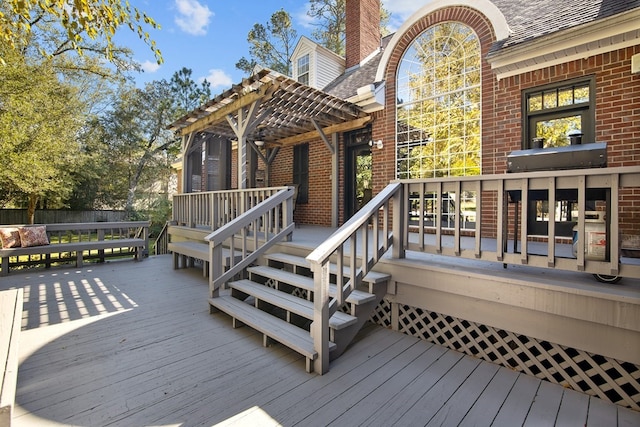deck with a pergola
