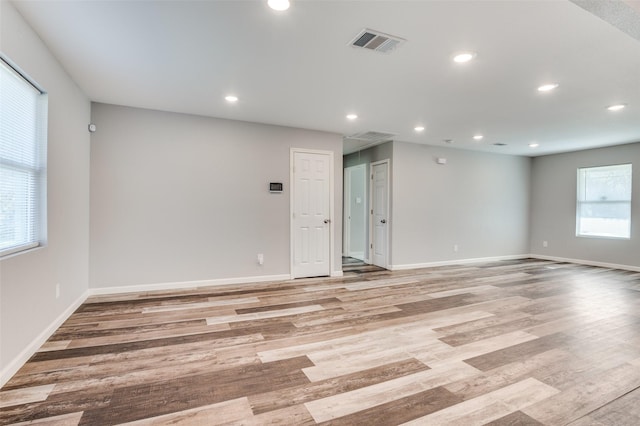 empty room featuring light wood-type flooring