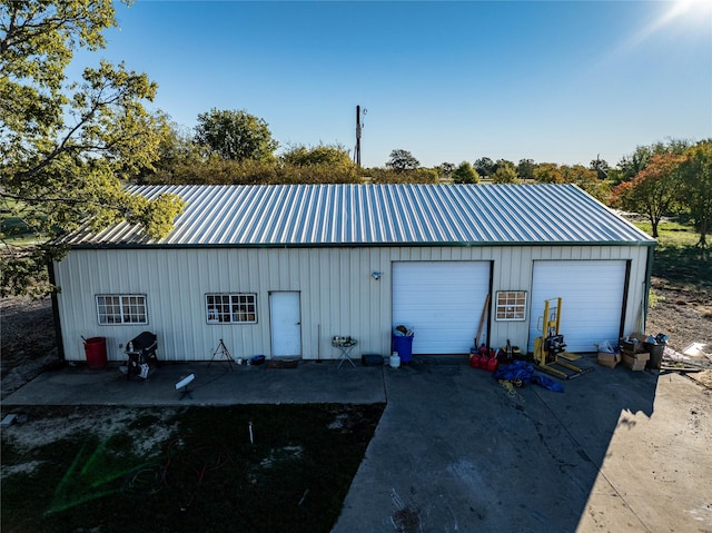 view of garage