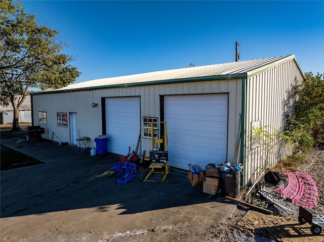 view of garage