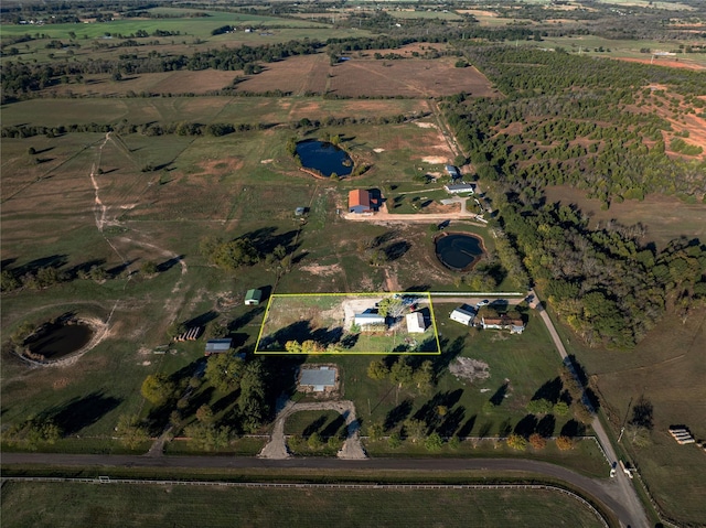 drone / aerial view with a rural view