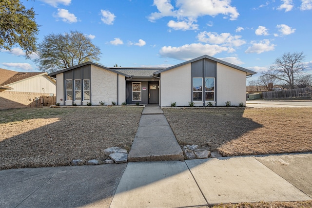 view of single story home