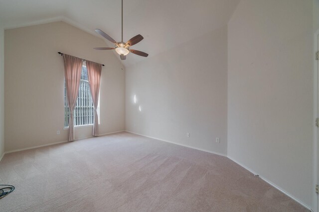 bathroom featuring vanity, vaulted ceiling, and plus walk in shower