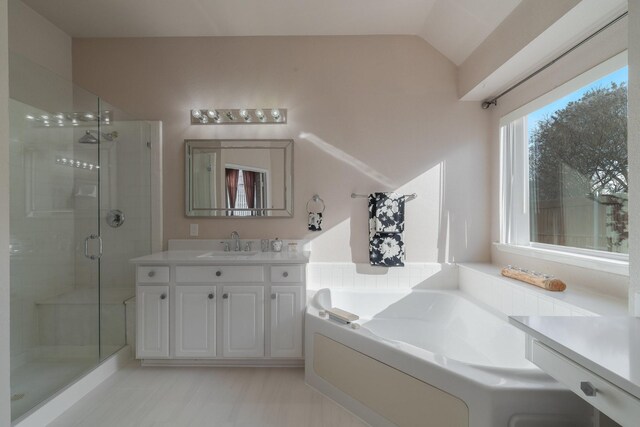 additional living space featuring lofted ceiling, light carpet, and ceiling fan