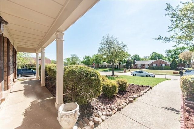 exterior space featuring covered porch