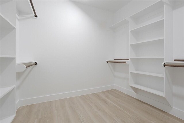 spacious closet featuring light wood-type flooring