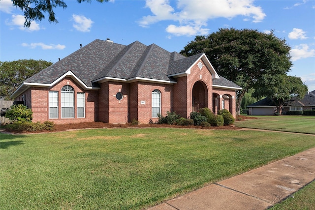 view of front of property featuring a front yard