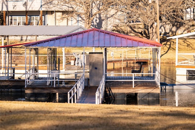 view of dock area