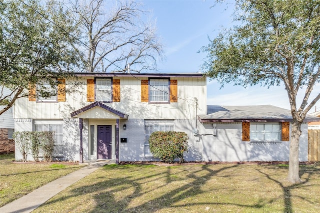 view of front of home with a front yard