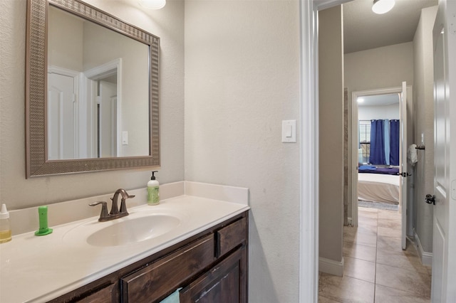 bathroom featuring vanity and tile patterned floors