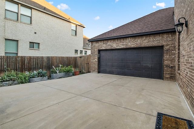 view of home's exterior with a garage