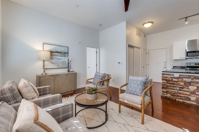 living room with light hardwood / wood-style floors