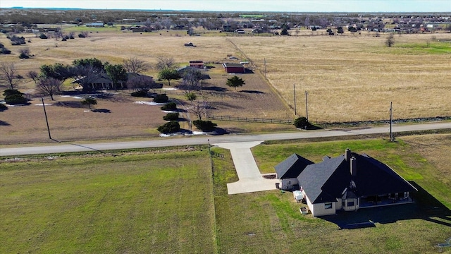 aerial view with a rural view