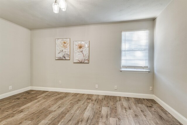 empty room featuring light hardwood / wood-style floors