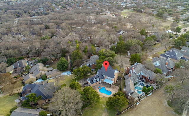 drone / aerial view featuring a residential view