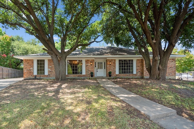 view of single story home