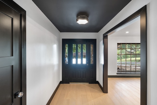 foyer featuring light hardwood / wood-style floors