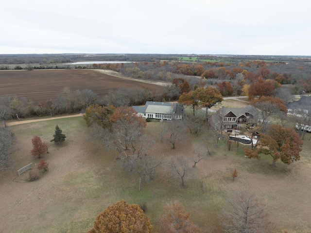 bird's eye view with a rural view