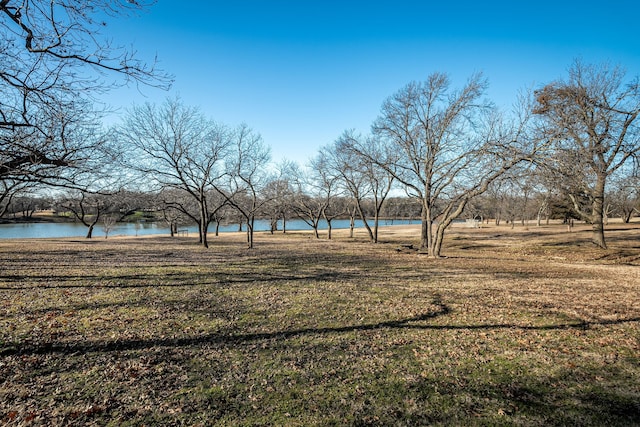 view of yard with a water view