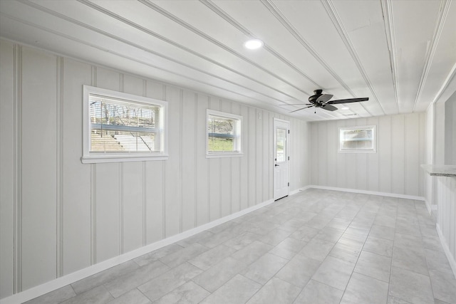 spare room featuring ceiling fan