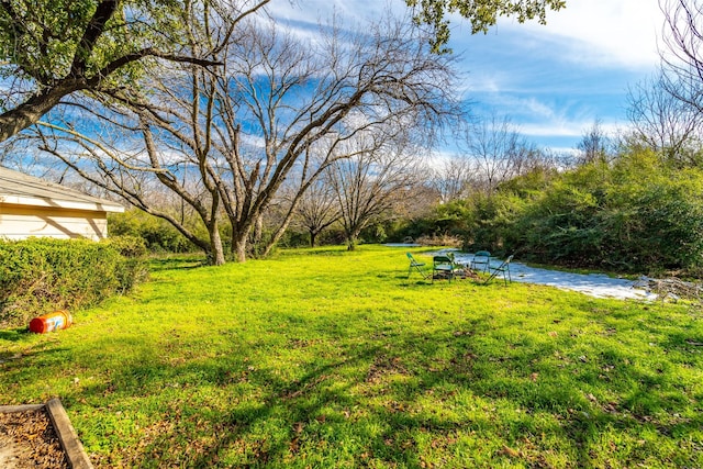 view of yard with a water view