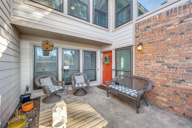 wooden deck featuring a patio area