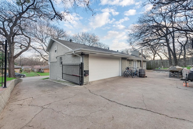 view of home's exterior featuring a garage