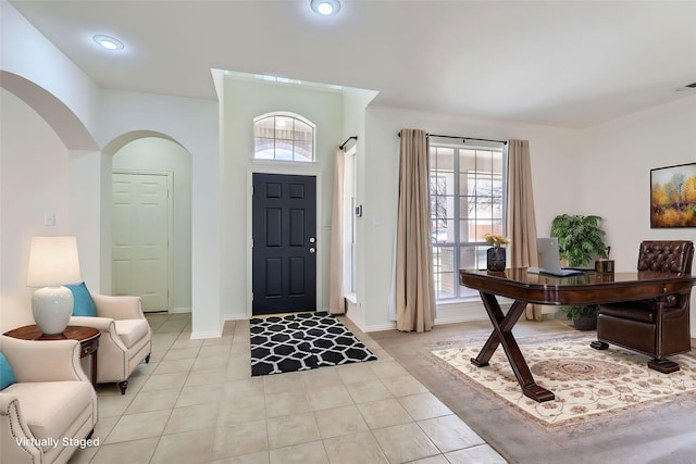 view of tiled entrance foyer