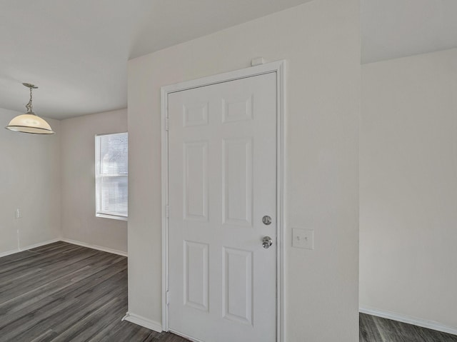 entrance foyer with dark hardwood / wood-style floors