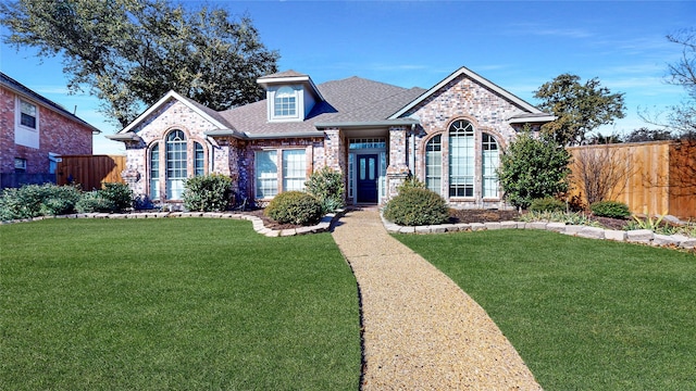 view of front of house with a front lawn