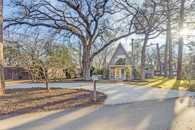 view of front of property featuring french doors