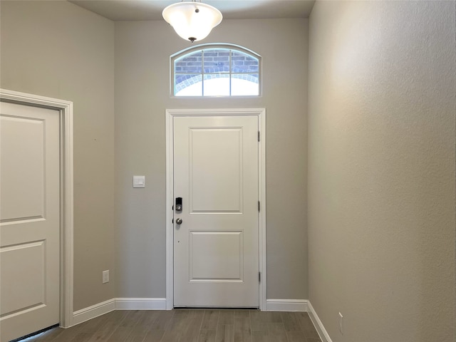 doorway featuring hardwood / wood-style floors