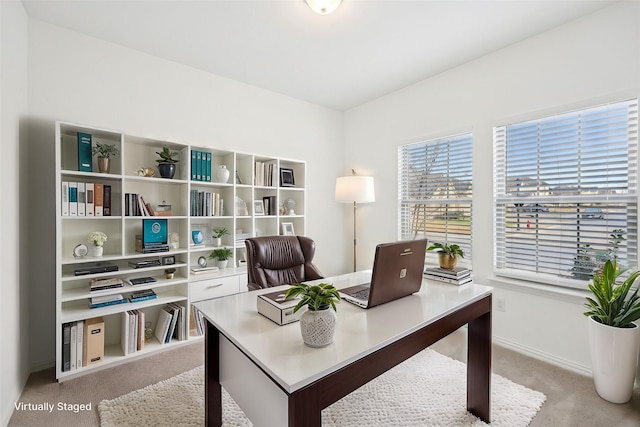 view of carpeted office