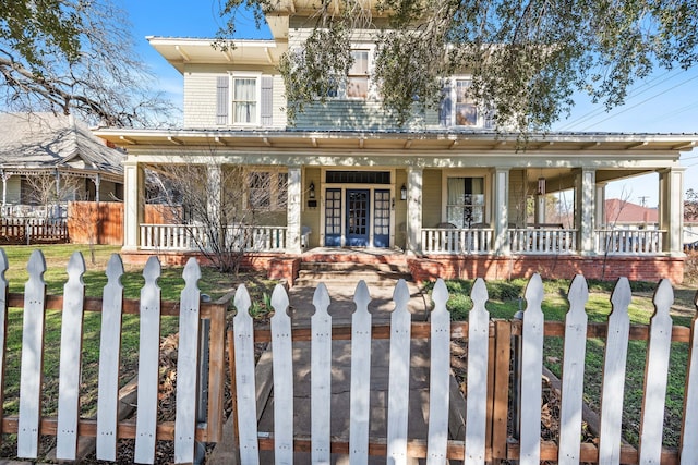 view of front of property with covered porch