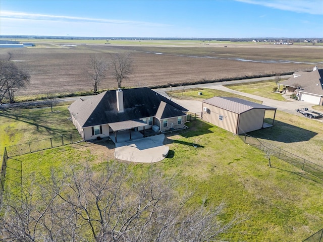 aerial view with a rural view