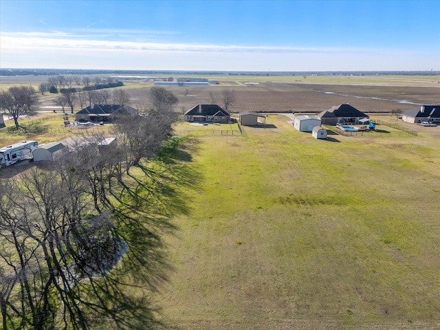 drone / aerial view with a rural view