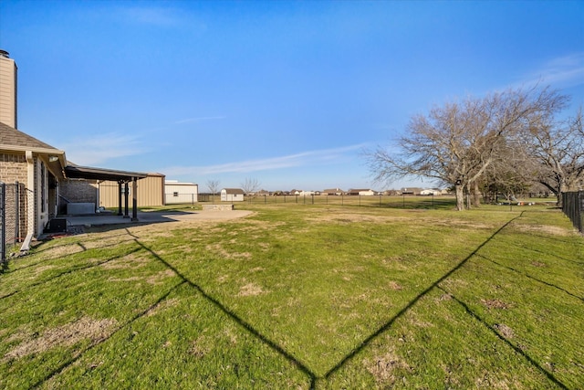 view of yard with a patio area